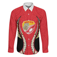 Waikato 2026 Rugby Custom Family Matching Puletasi and Hawaiian Shirt NZ Maori Silver Fern LT14 Daughter's Dress Red - Polynesian Pride
