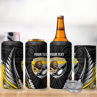 Wellington 2026 Rugby Custom 4 in 1 Can Cooler Tumbler NZ Maori Silver Fern