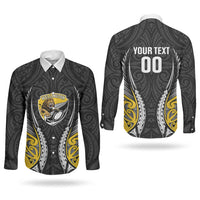 Wellington 2026 Rugby Custom Couples Matching Short Sleeve Bodycon Dress and Long Sleeve Button Shirt NZ Maori Silver Fern LT14 - Polynesian Pride