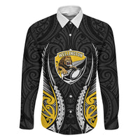 Wellington 2026 Rugby Custom Family Matching Puletasi and Hawaiian Shirt NZ Maori Silver Fern LT14 Daughter's Dress Black - Polynesian Pride