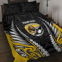 Wellington 2026 Rugby Custom Quilt Bed Set NZ Maori Silver Fern