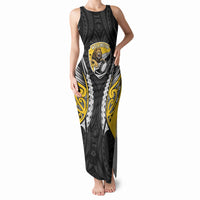 Wellington 2026 Rugby Custom Tank Maxi Dress NZ Maori Silver Fern LT14 Women Black - Polynesian Pride