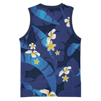 Teal Purple Banana Leaf Hawaii Basketball Jersey Lau Maia Plumeria Tropical Summer Vibes