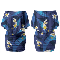 Teal Purple Banana Leaf Hawaii Couples Matching Off Shoulder Short Dress and Long Sleeve Button Shirt Lau Maia Plumeria Tropical Summer Vibes
