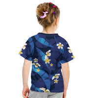 Teal Purple Banana Leaf Hawaii Kid T Shirt Lau Maia Plumeria Tropical Summer Vibes