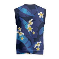 Teal Purple Banana Leaf Hawaii Christmas Knitted V-Neck Vest Lau Maia Plumeria Tropical Summer Vibes LT14 - Polynesian Pride