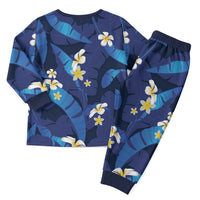 Teal Purple Banana Leaf Hawaii Christmas Pajama Set Lau Maia Plumeria Tropical Summer Vibes LT14 - Polynesian Pride