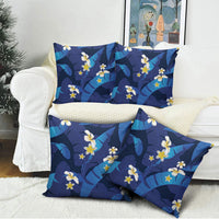 Teal Purple Banana Leaf Hawaii Pillow Cover Lau Maia Plumeria Tropical Summer Vibes