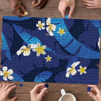 Teal Purple Banana Leaf Hawaii Puzzle Lau Maia Plumeria Tropical Summer Vibes