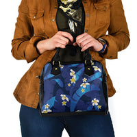 Teal Purple Banana Leaf Hawaii Shoulder Handbag Lau Maia Plumeria Tropical Summer Vibes