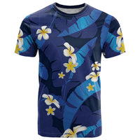 Teal Purple Banana Leaf Hawaii T Shirt Lau Maia Plumeria Tropical Summer Vibes