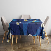Teal Purple Banana Leaf Hawaii Tablecloth Lau Maia Plumeria Tropical Summer Vibes