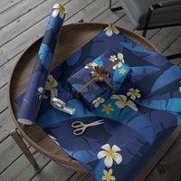 Teal Purple Banana Leaf Hawaii Wrapping Paper Lau Maia Plumeria Tropical Summer Vibes