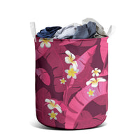 Pink Banana Leaf Hawaii Laundry Basket Lau Maia Plumeria Tropical Summer Vibes