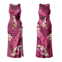 Pink Banana Leaf Hawaii Family Matching Tank Maxi Dress and Hawaiian Shirt Lau Maia Plumeria Tropical Summer Vibes