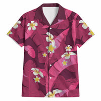 Pink Banana Leaf Hawaii Hawaiian Shirt Lau Maia Plumeria Tropical Summer Vibes