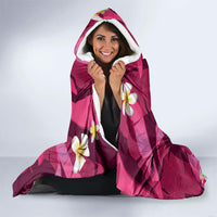 Pink Banana Leaf Hawaii Hooded Blanket Lau Maia Plumeria Tropical Summer Vibes