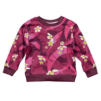 Pink Banana Leaf Hawaii Kid Ugly Christmas Sweater Lau Maia Plumeria Tropical Summer Vibes LT14 Kid Pink - Polynesian Pride