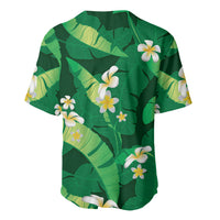 Green Banana Leaf Hawaii Baseball Jersey Lau Maia Plumeria Tropical Summer Vibes