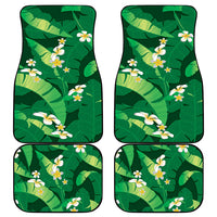 Green Banana Leaf Hawaii Car Mats Lau Maia Plumeria Tropical Summer Vibes