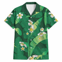 Green Banana Leaf Hawaii Hawaiian Shirt Lau Maia Plumeria Tropical Summer Vibes