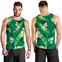 Green Banana Leaf Hawaii Men Tank Top Lau Maia Plumeria Tropical Summer Vibes