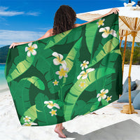 Green Banana Leaf Hawaii Sarong Lau Maia Plumeria Tropical Summer Vibes