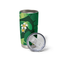 Green Banana Leaf Hawaii Tumbler Cup Lau Maia Plumeria Tropical Summer Vibes