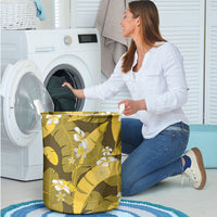 Yellow Banana Leaf Hawaii Laundry Basket Lau Maia Plumeria Tropical Summer Vibes