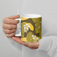 Yellow Banana Leaf Hawaii Ceramic Mug Lau Maia Plumeria Tropical Summer Vibes