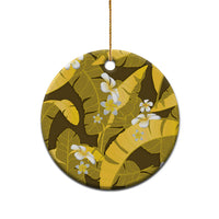 Yellow Banana Leaf Hawaii Ceramic Ornament Lau Maia Plumeria Tropical Summer Vibes LT14 - Polynesian Pride