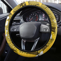 Yellow Banana Leaf Hawaii Steering Wheel Cover Lau Maia Plumeria Tropical Summer Vibes