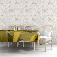Yellow Banana Leaf Hawaii Tablecloth Lau Maia Plumeria Tropical Summer Vibes