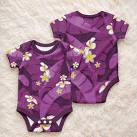 Purple Banana Leaf Hawaii Baby Onesie Lau Maia Plumeria Tropical Summer Vibes