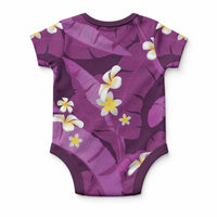 Purple Banana Leaf Hawaii Baby Onesie Lau Maia Plumeria Tropical Summer Vibes