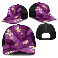 Purple Banana Leaf Hawaii Baseball Net Cap Lau Maia Plumeria Tropical Summer Vibes