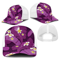 Purple Banana Leaf Hawaii Baseball Net Cap Lau Maia Plumeria Tropical Summer Vibes