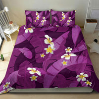 Purple Banana Leaf Hawaii Bedding Set Lau Maia Plumeria Tropical Summer Vibes