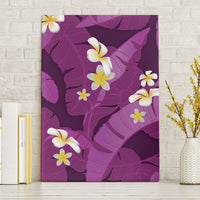 Purple Banana Leaf Hawaii Canvas Wall Art Lau Maia Plumeria Tropical Summer Vibes