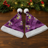 Purple Banana Leaf Hawaii Christmas Santa Hat Lau Maia Plumeria Tropical Summer Vibes LT14 - Polynesian Pride