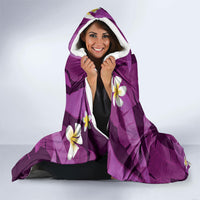 Purple Banana Leaf Hawaii Hooded Blanket Lau Maia Plumeria Tropical Summer Vibes