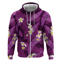 Purple Banana Leaf Hawaii Hoodie Lau Maia Plumeria Tropical Summer Vibes