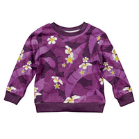 Purple Banana Leaf Hawaii Kid Ugly Christmas Sweater Lau Maia Plumeria Tropical Summer Vibes LT14 Kid Purple - Polynesian Pride