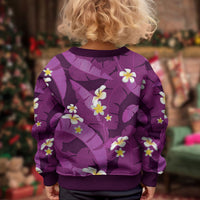 Purple Banana Leaf Hawaii Kid Ugly Christmas Sweater Lau Maia Plumeria Tropical Summer Vibes LT14 - Polynesian Pride