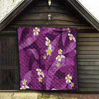 Purple Banana Leaf Hawaii Quilt Lau Maia Plumeria Tropical Summer Vibes