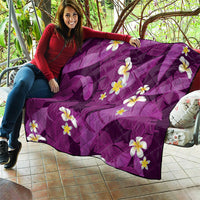 Purple Banana Leaf Hawaii Quilt Lau Maia Plumeria Tropical Summer Vibes