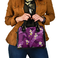 Purple Banana Leaf Hawaii Shoulder Handbag Lau Maia Plumeria Tropical Summer Vibes