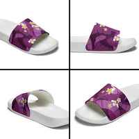 Purple Banana Leaf Hawaii Slide Sandals Lau Maia Plumeria Tropical Summer Vibes