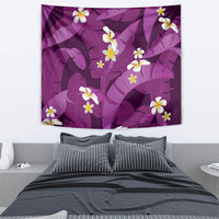 Purple Banana Leaf Hawaii Tapestry Lau Maia Plumeria Tropical Summer Vibes