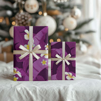 Purple Banana Leaf Hawaii Wrapping Paper Lau Maia Plumeria Tropical Summer Vibes